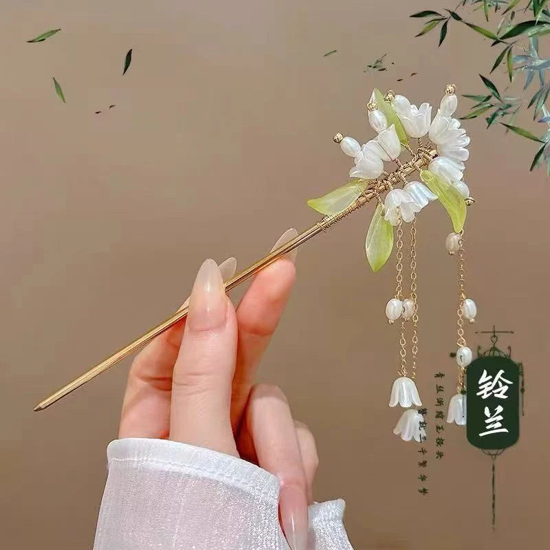 Long Spring Asian Hairpins for Fairies