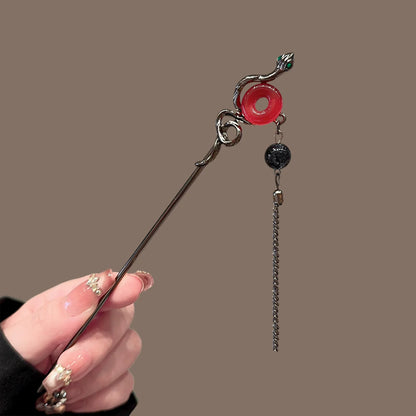 Coil & Wing Chinese Style Hair Stick Metal Flower Hair Pin
