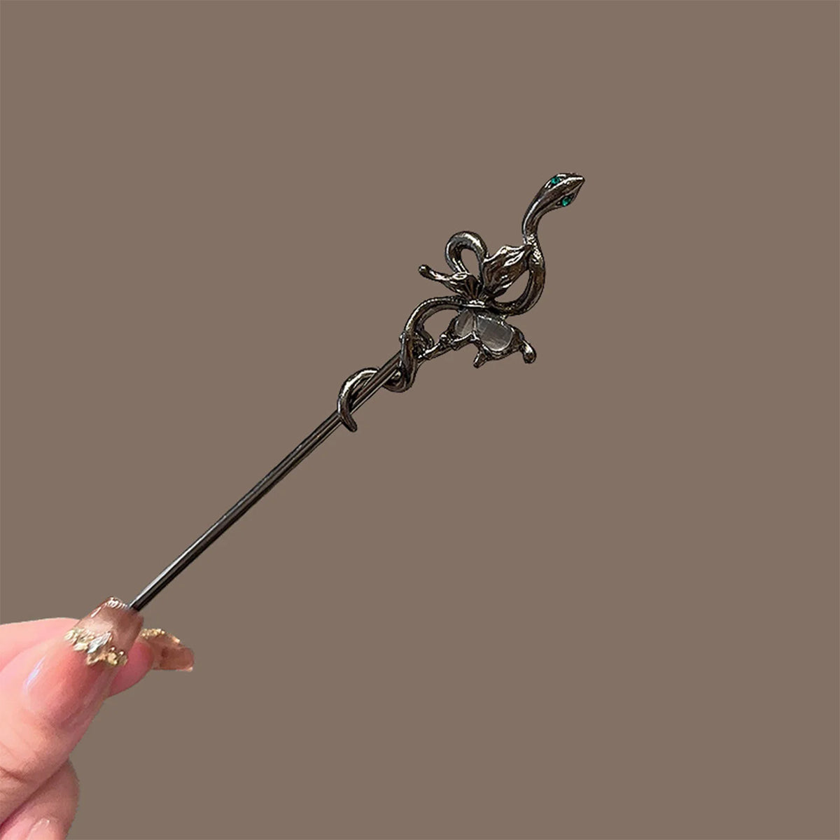 Coil & Wing Chinese Style Hair Stick Metal Flower Hair Pin