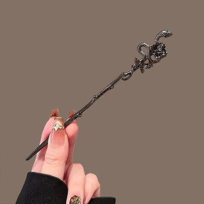 Coil & Wing Chinese Style Hair Stick Metal Flower Hair Pin