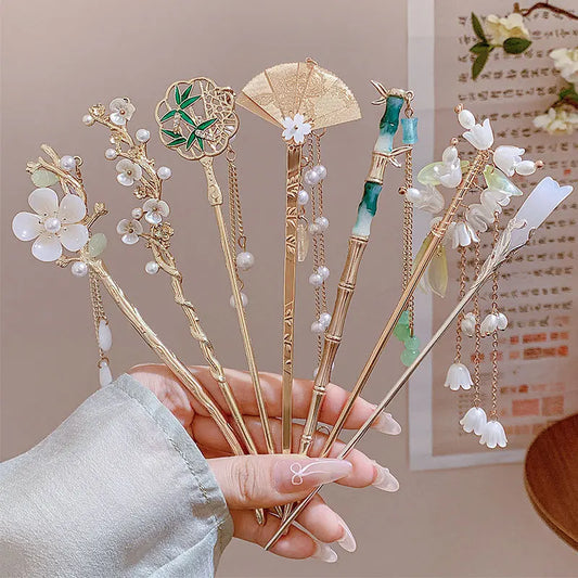 Long Spring Asian Hairpins for Fairies