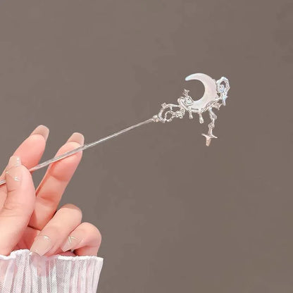 Vintage Moonstone Star Moon Hair Sticks