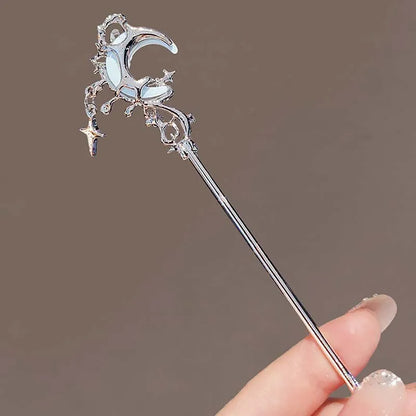 Vintage Moonstone Star Moon Hair Sticks
